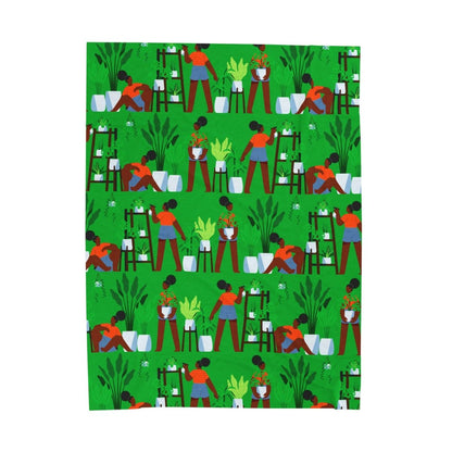 Plant Care Throw Blanket - Afrocentric Art by The Trini Gee