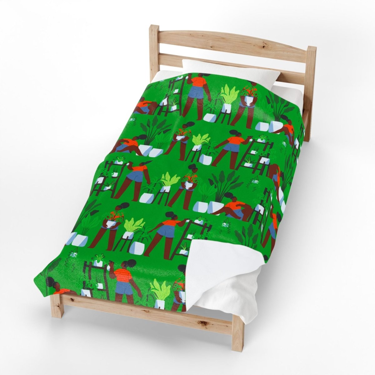 Plant Care Throw Blanket - Afrocentric Art by The Trini Gee