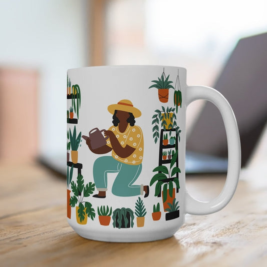 Plant Lady Mug - Afrocentric Art by The Trini Gee