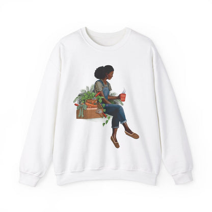 Plant Lady Sweatshirt - Afrocentric Art by The Trini Gee