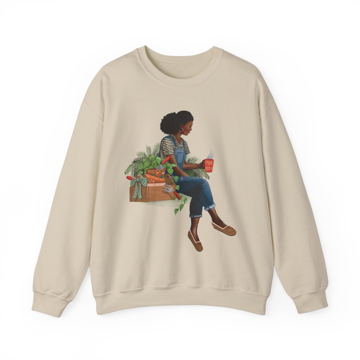 Plant Lady Sweatshirt - Afrocentric Art by The Trini Gee