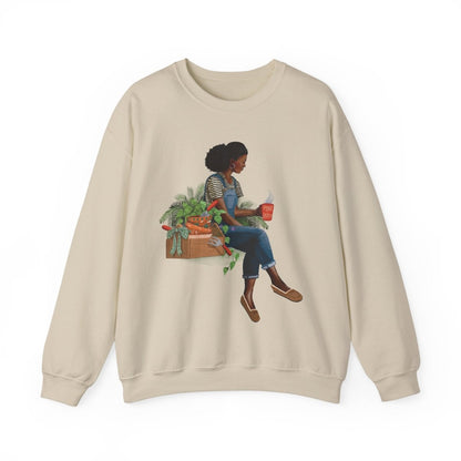 Plant Lady Sweatshirt - Afrocentric Art by The Trini Gee
