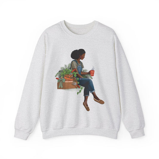 Plant Lady Sweatshirt - Afrocentric Art by The Trini Gee