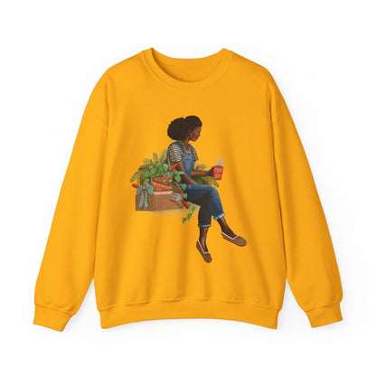 Plant Lady Sweatshirt - Afrocentric Art by The Trini Gee