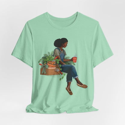 Plant Lady T-Shirt - Afrocentric Art by The Trini Gee