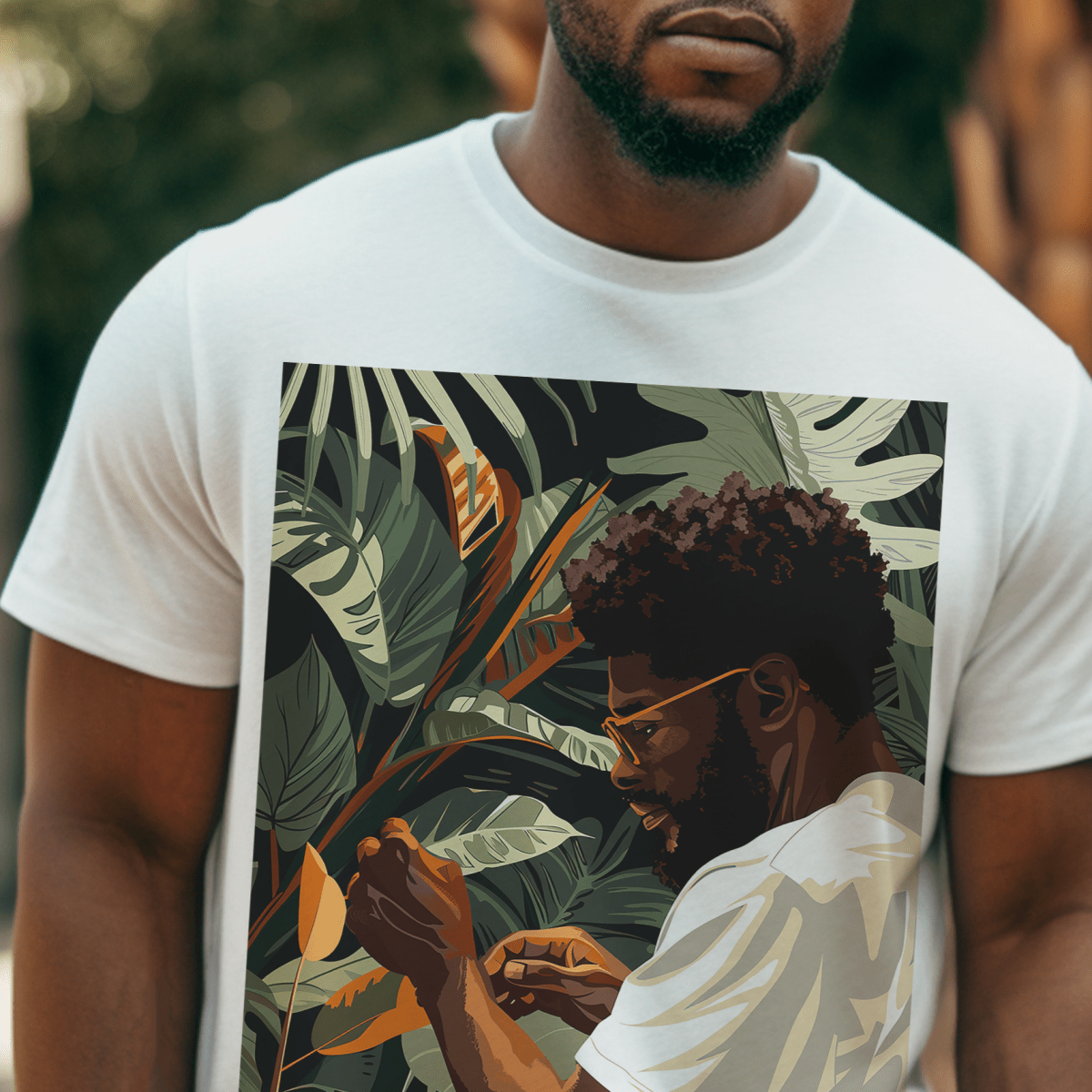 Plant Man Shirt - Afrocentric Art by The Trini Gee