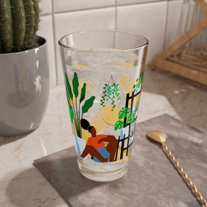 Plant Mom 16oz Glass - Afrocentric Art by The Trini Gee