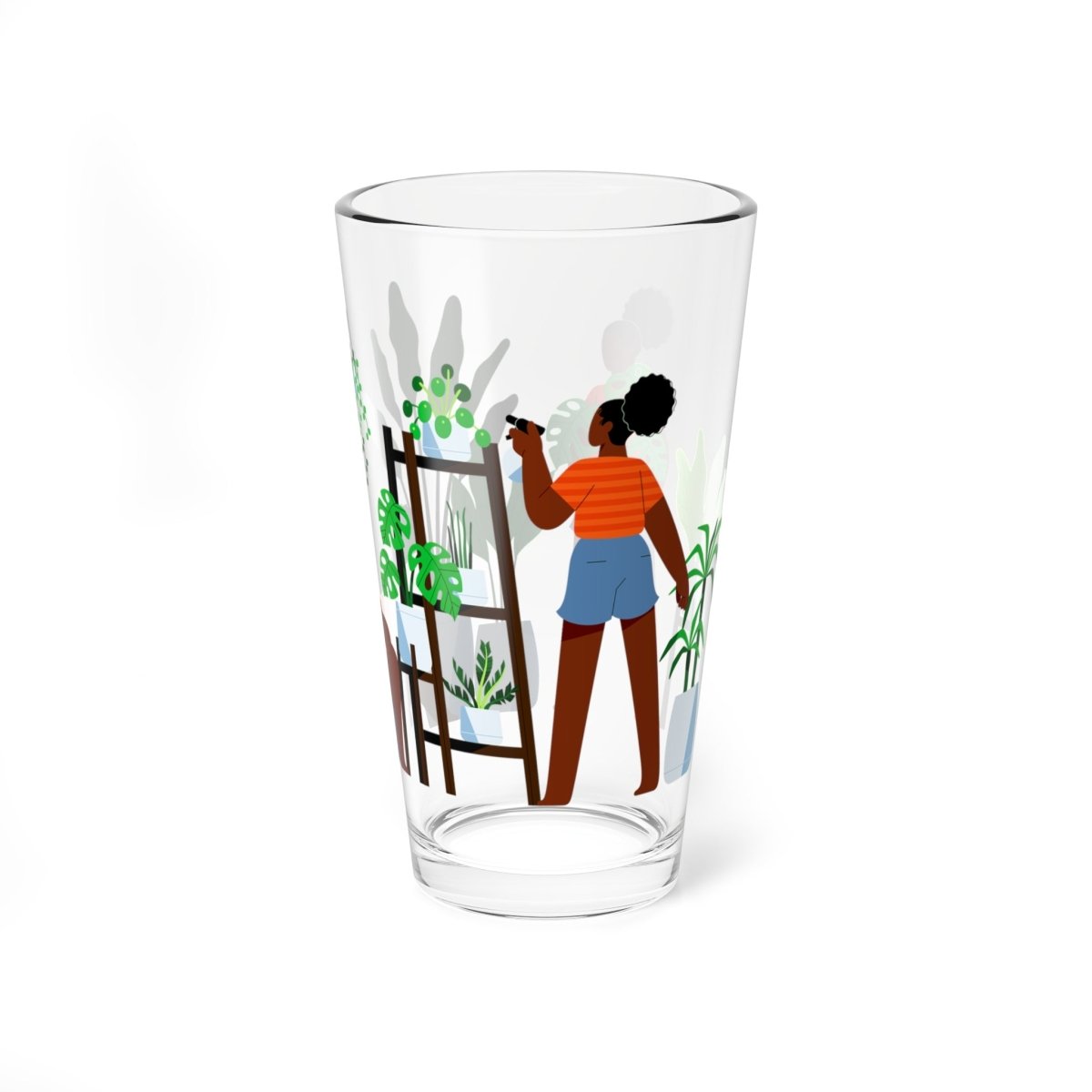 Plant Mom 16oz Glass - Afrocentric Art by The Trini Gee