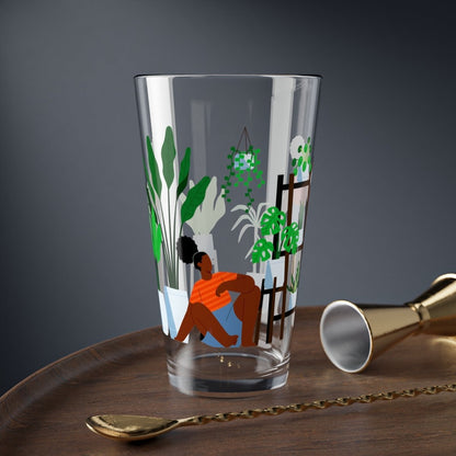 Plant Mom 16oz Glass - Afrocentric Art by The Trini Gee