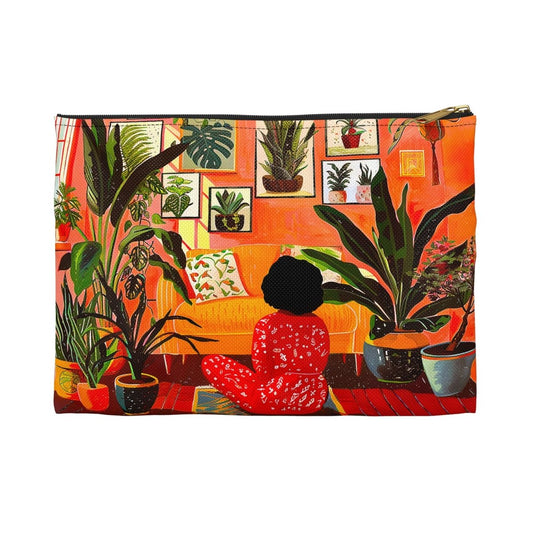 Plant Room Accessory Pouch - Afrocentric Art by The Trini Gee
