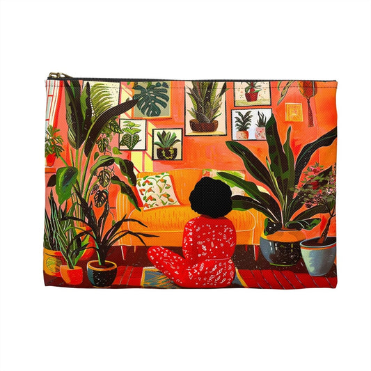 Plant Room Accessory Pouch - Afrocentric Art by The Trini Gee
