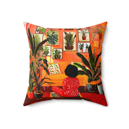 Plant Room Pillow - Afrocentric Art by The Trini Gee