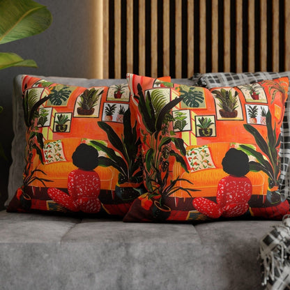 Plant Room Pillow - Afrocentric Art by The Trini Gee