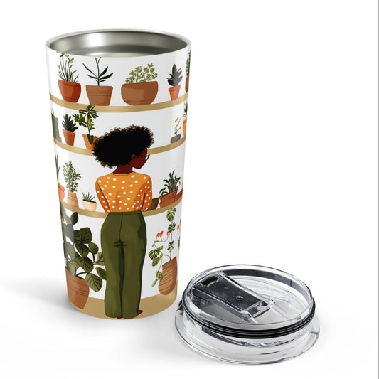 Plant Study Tumbler - Afrocentric Art by The Trini Gee