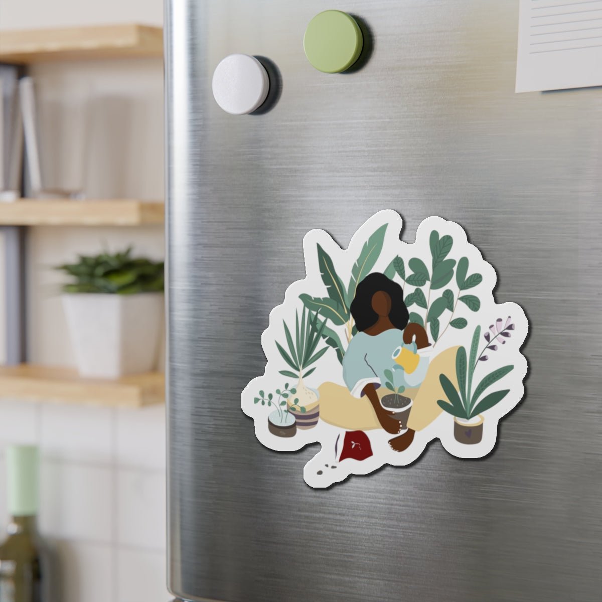 Plant Woman Die - Cut Magnet - Afrocentric Art by The Trini Gee