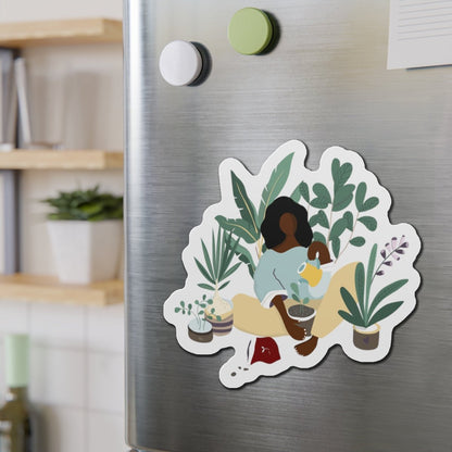 Plant Woman Die - Cut Magnet - Afrocentric Art by The Trini Gee