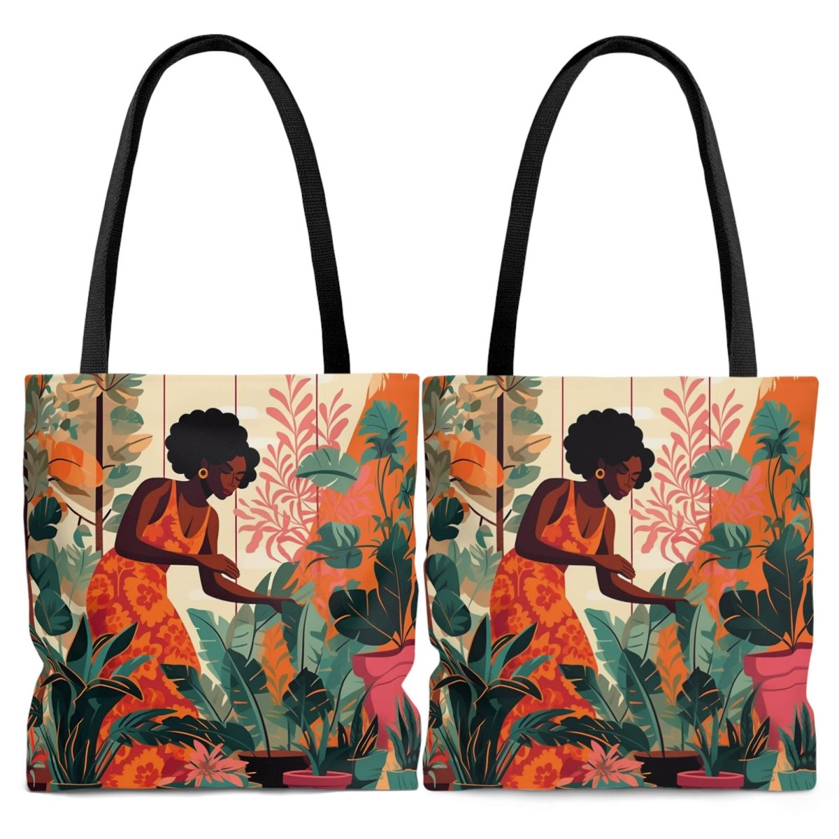 Plant Woman Tote Bag - Afrocentric Art by The Trini Gee