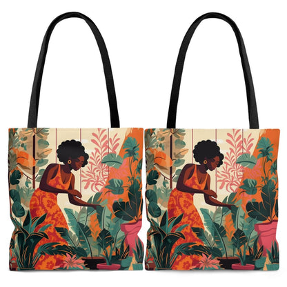 Plant Woman Tote Bag - Afrocentric Art by The Trini Gee