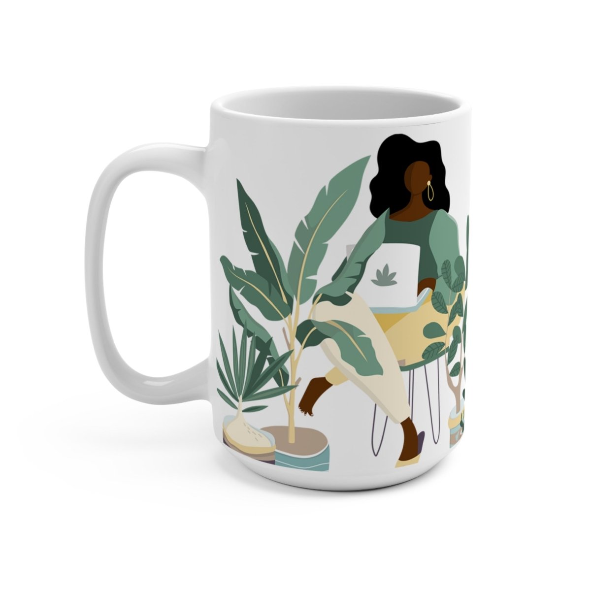 Plant Women Mug - Afrocentric Art by The Trini Gee