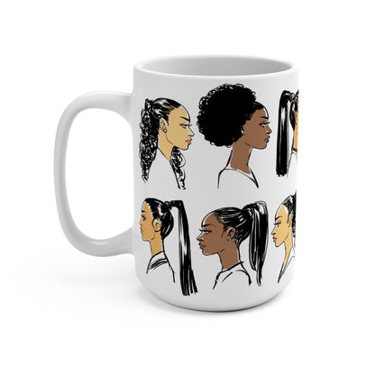 Ponytail Profile Mug - Afrocentric Art by The Trini Gee
