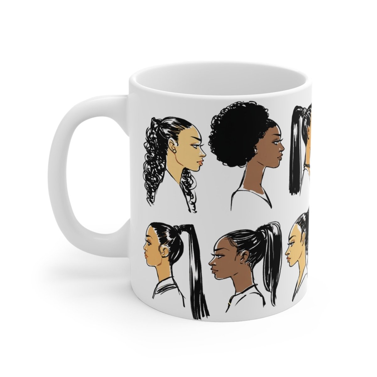 Ponytail Profile Mug - Afrocentric Art by The Trini Gee