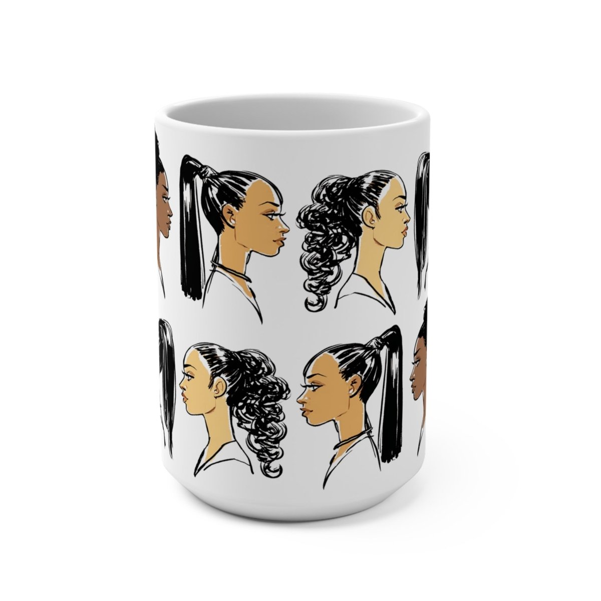 Ponytail Profile Mug - Afrocentric Art by The Trini Gee