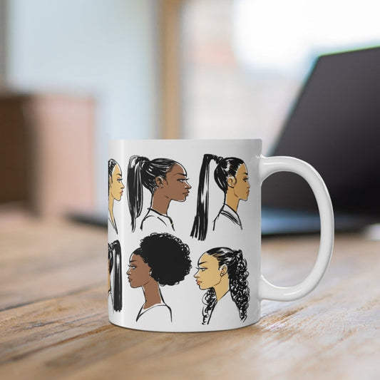 Ponytail Profile Mug - Afrocentric Art by The Trini Gee