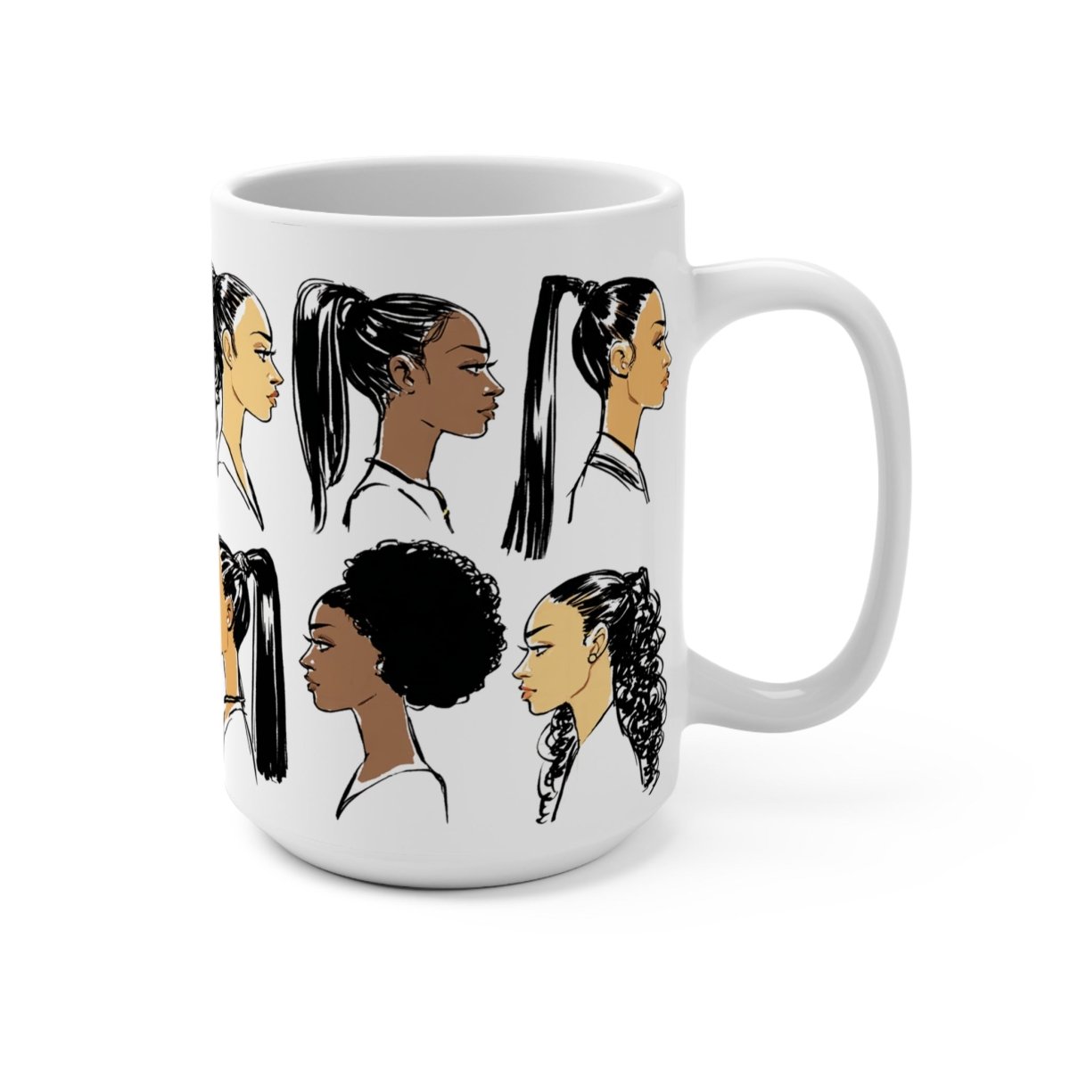 Ponytail Profile Mug - Afrocentric Art by The Trini Gee