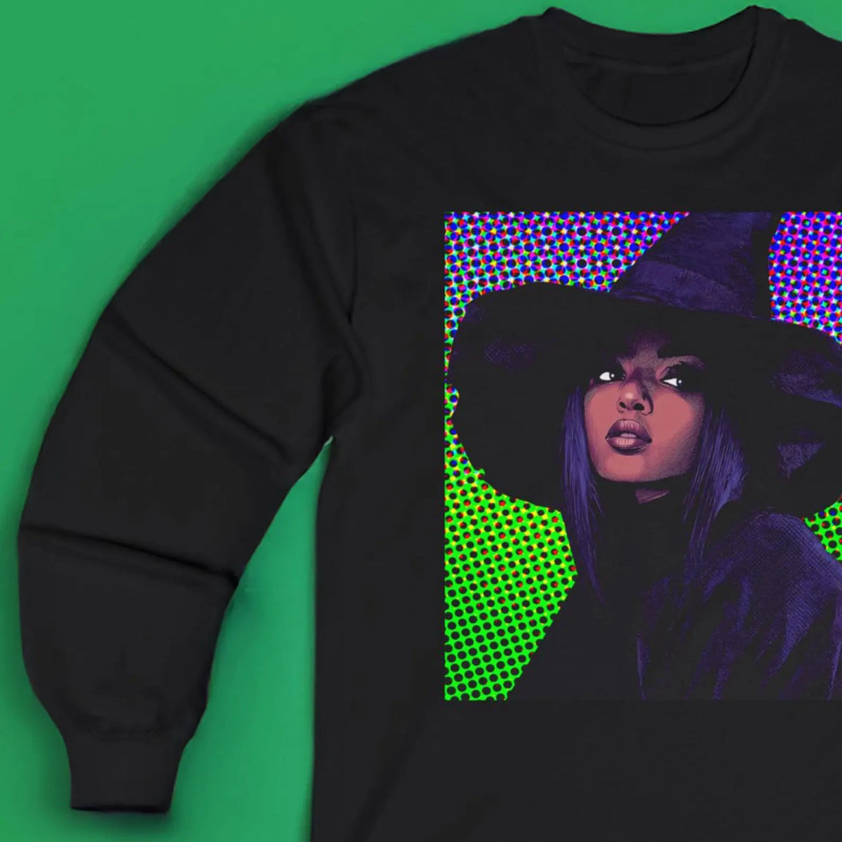 Pop Witch Long Sleeve Shirt - Afrocentric Art by The Trini Gee