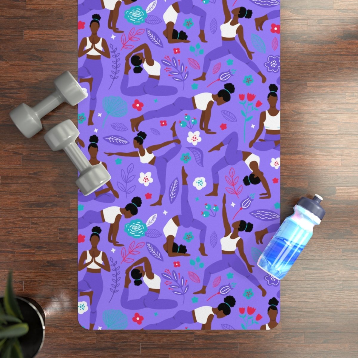 Posed Women Yoga Mat - Afrocentric Art by The Trini Gee