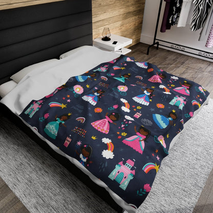 Princess Fairy Tales Blanket - Afrocentric Art by The Trini Gee