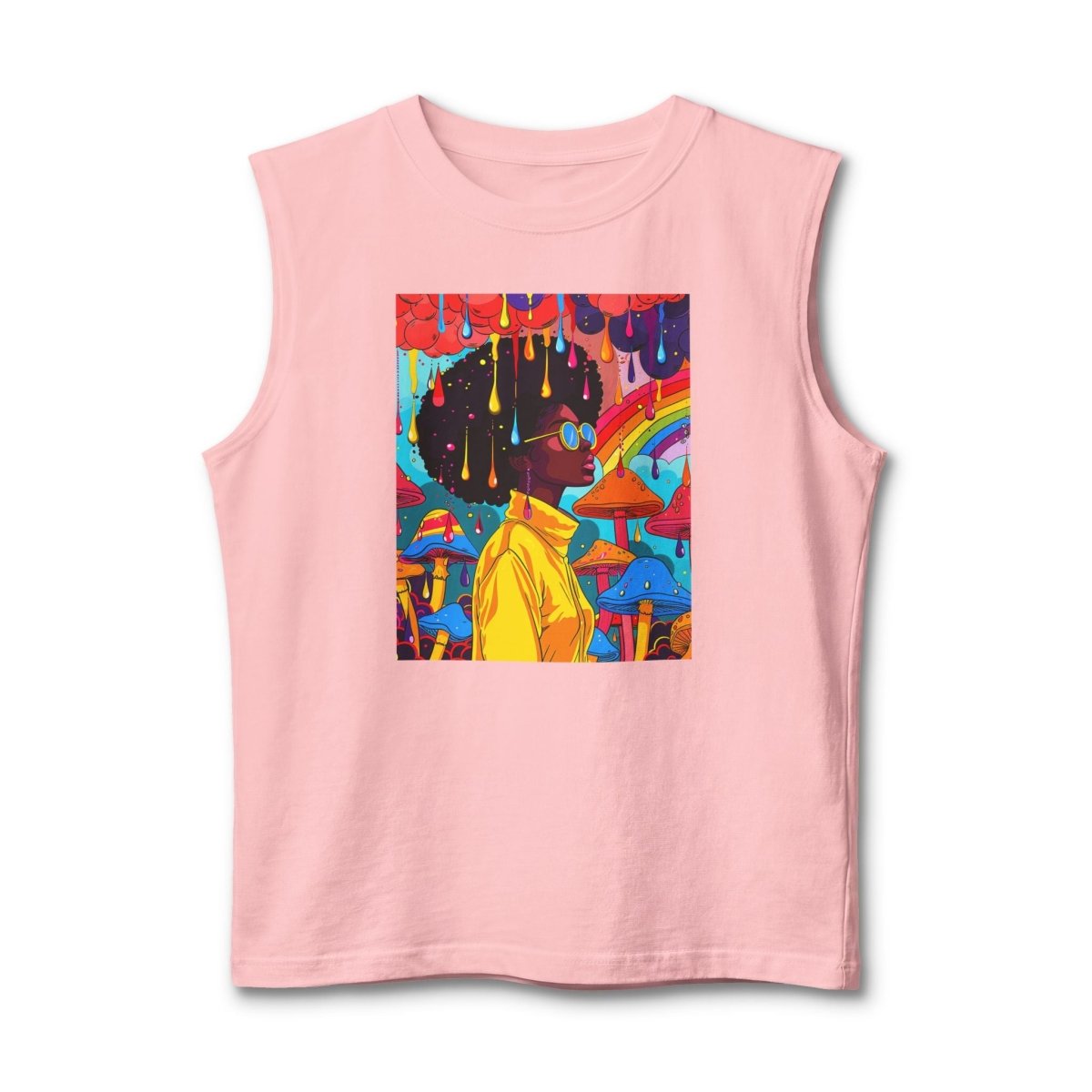 Psychedelic Afro Muscle Tank - Afrocentric Art by The Trini Gee