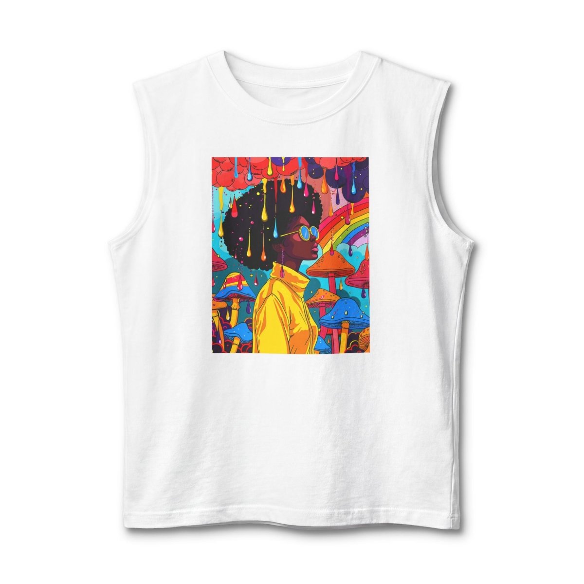 Psychedelic Afro Muscle Tank - Afrocentric Art by The Trini Gee