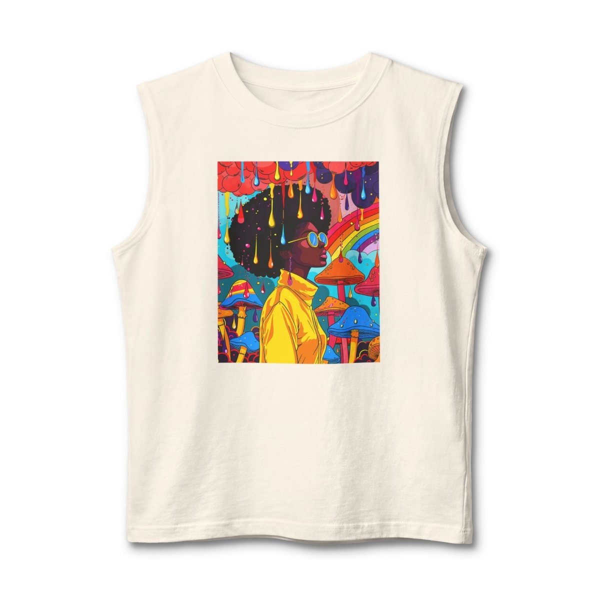 Psychedelic Afro Muscle Tank - Afrocentric Art by The Trini Gee