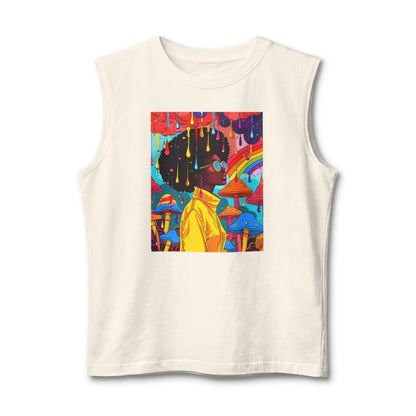Psychedelic Afro Muscle Tank - Afrocentric Art by The Trini Gee