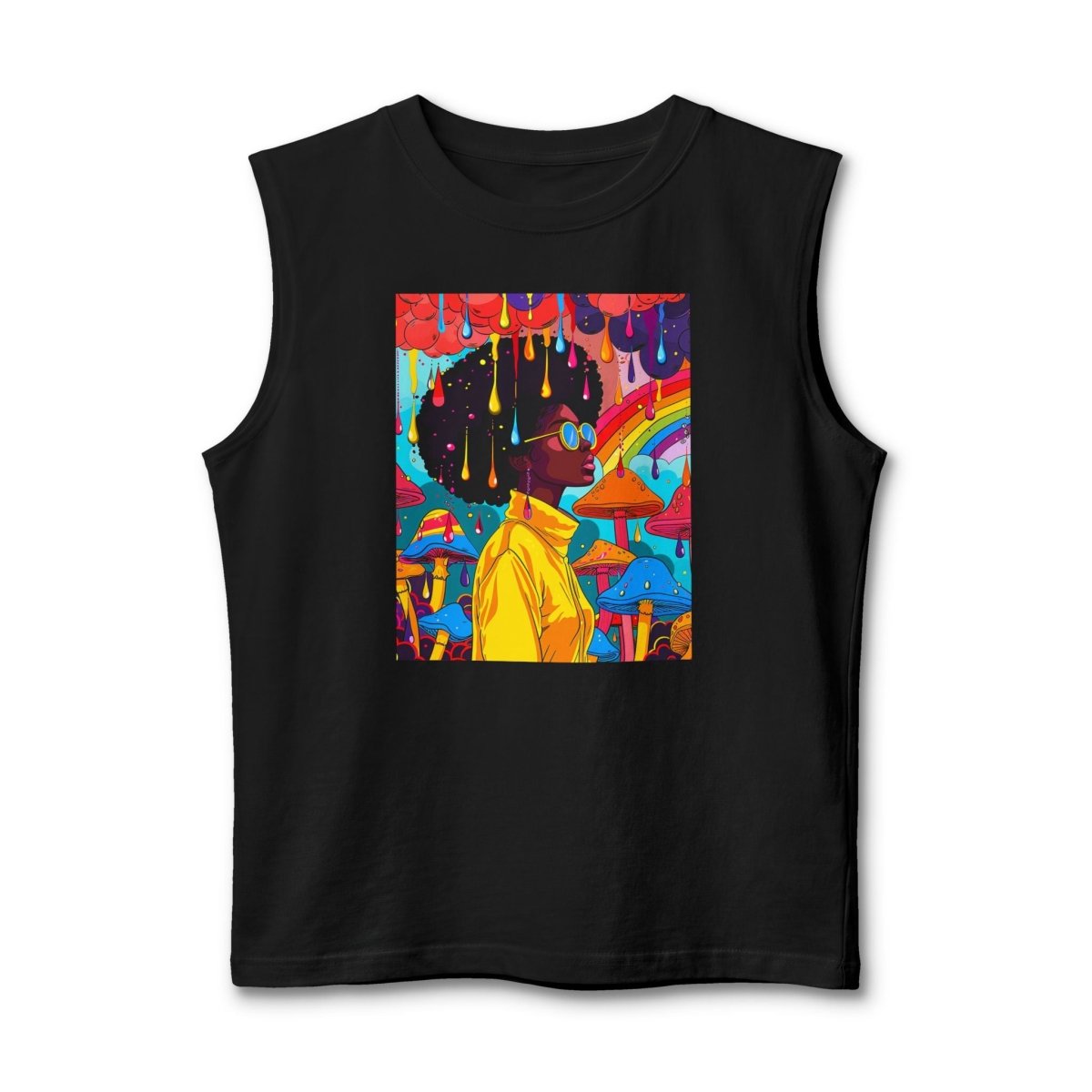 Psychedelic Afro Muscle Tank - Afrocentric Art by The Trini Gee