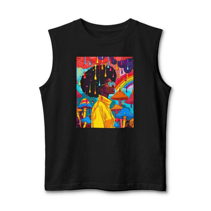Psychedelic Afro Muscle Tank - Afrocentric Art by The Trini Gee