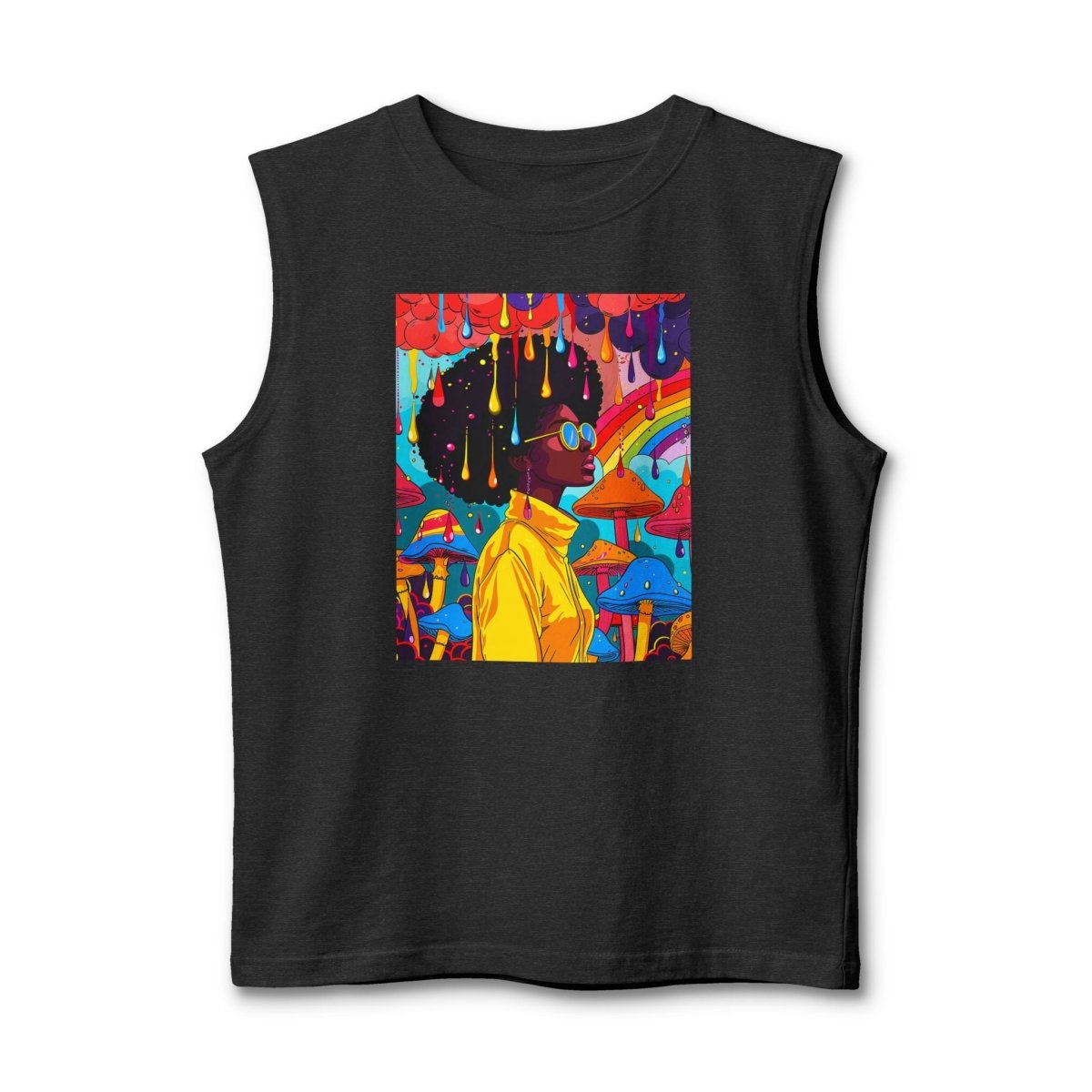 Psychedelic Afro Muscle Tank - Afrocentric Art by The Trini Gee