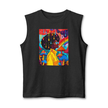 Psychedelic Afro Muscle Tank - Afrocentric Art by The Trini Gee