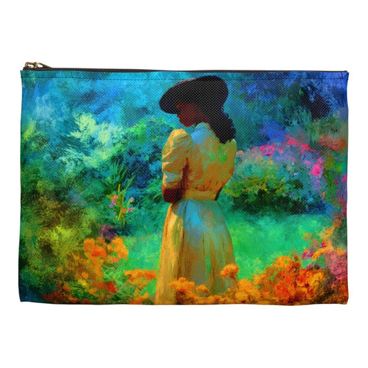 Psychedelic Garden Accessory Pouch - Afrocentric Art by The Trini Gee