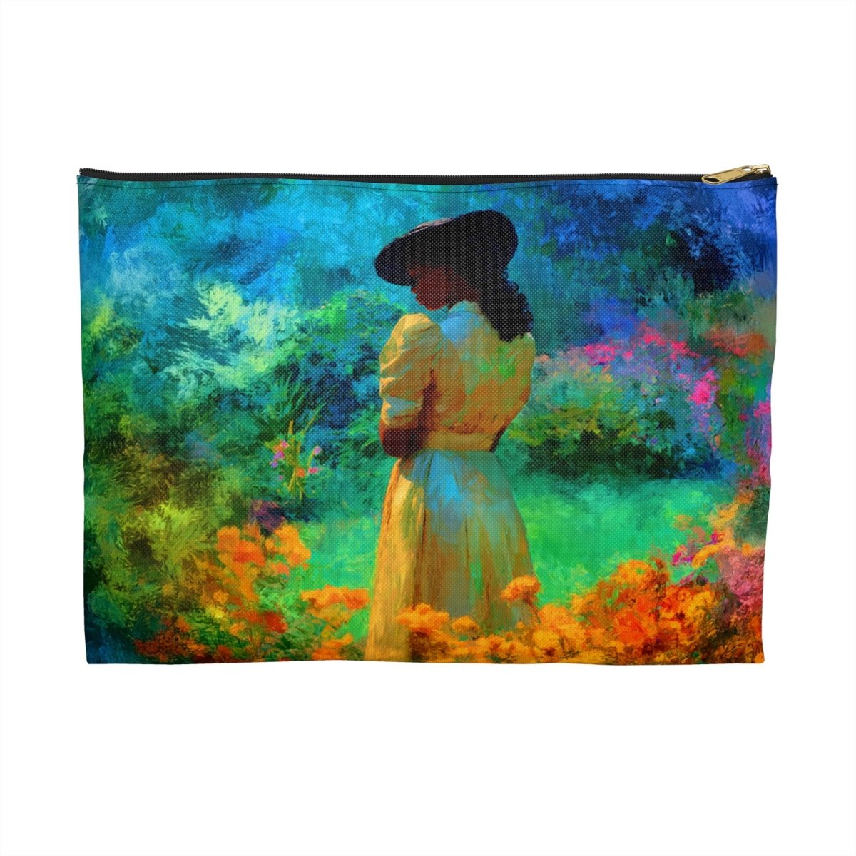 Psychedelic Garden Accessory Pouch - Afrocentric Art by The Trini Gee