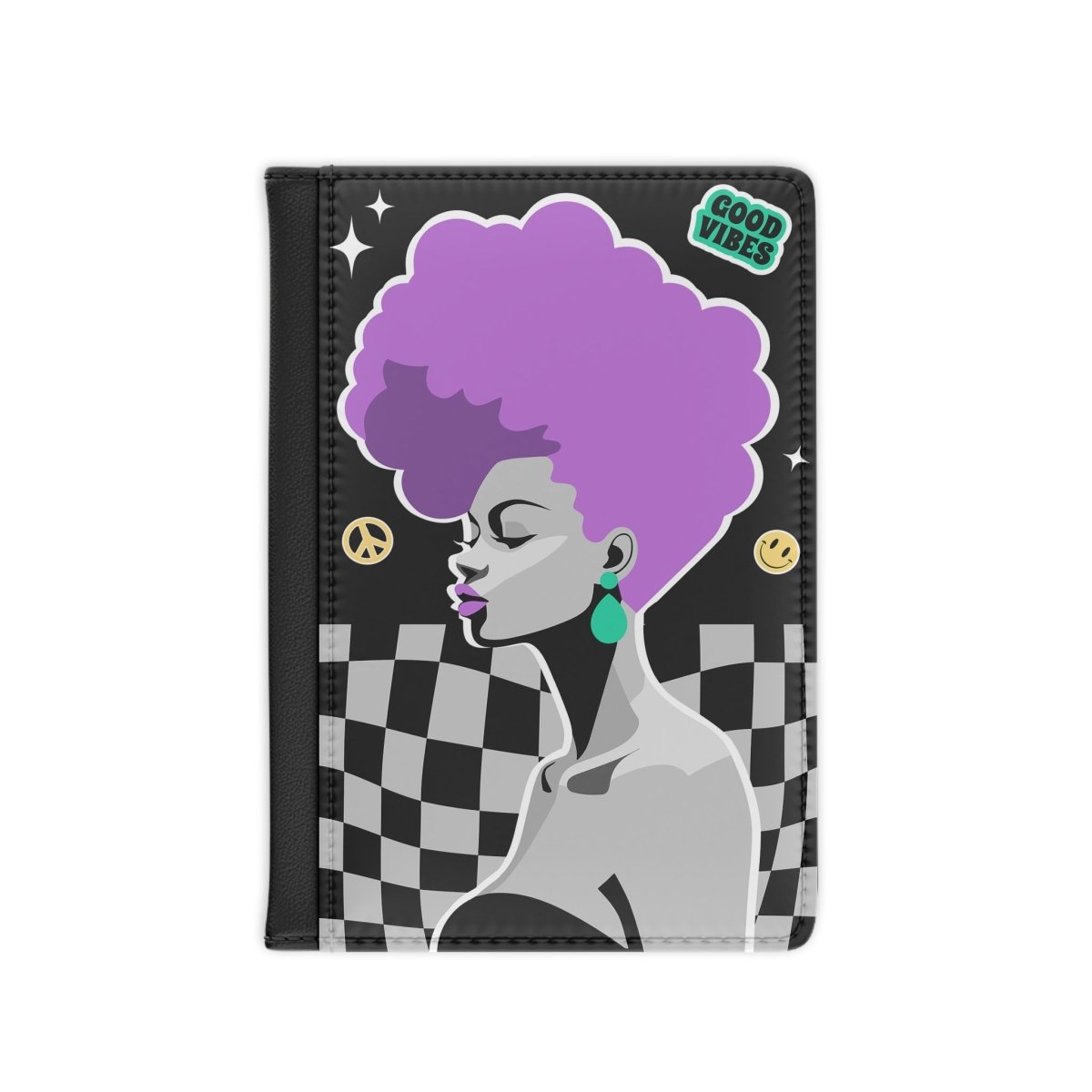 Purple Fro Queen Passport Cover - Afrocentric Art by The Trini Gee