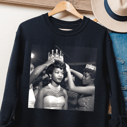 Queen Crowned Sweatshirt - Afrocentric Art by The Trini Gee