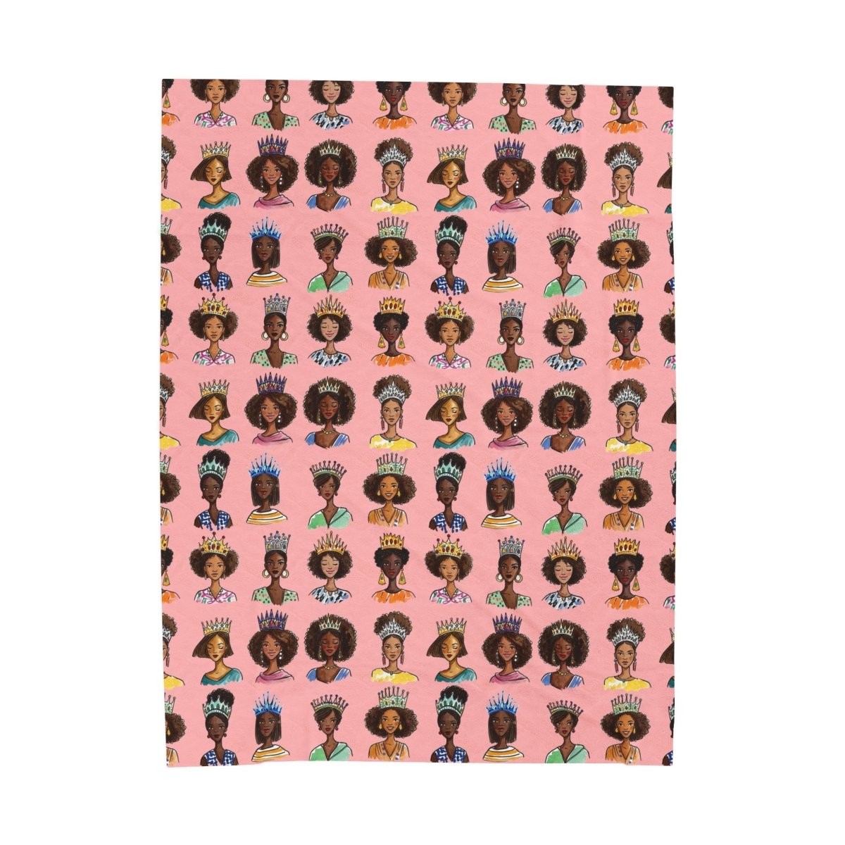 Queens Crowned Blanket - Afrocentric Art by The Trini Gee
