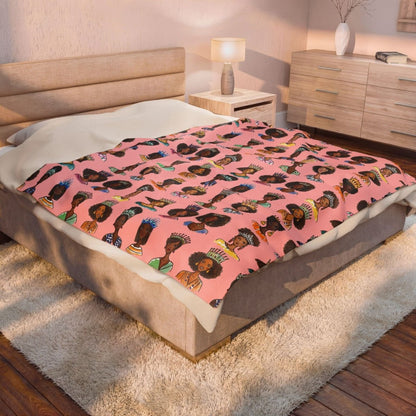 Queens Crowned Blanket - Afrocentric Art by The Trini Gee