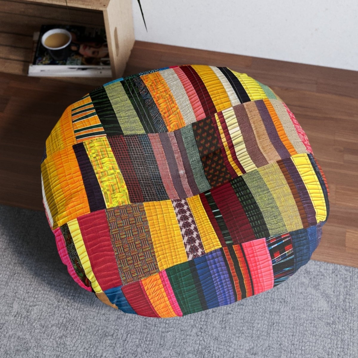 Quilt Style Floor Pillow - Afrocentric Art by The Trini Gee