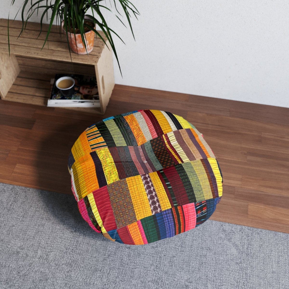 Quilt Style Floor Pillow - Afrocentric Art by The Trini Gee
