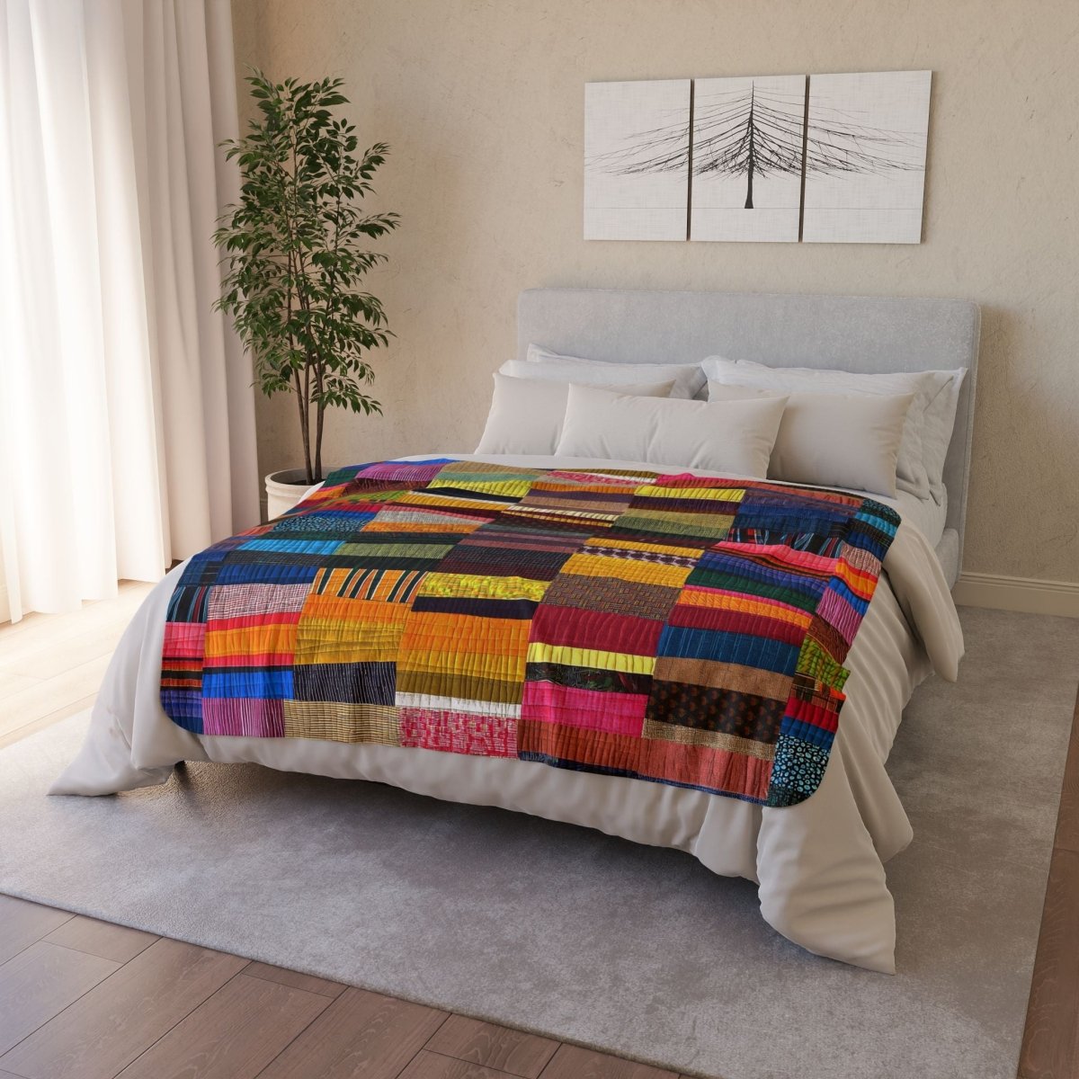 Quilt Style Sherpa Blanket - The Trini Gee