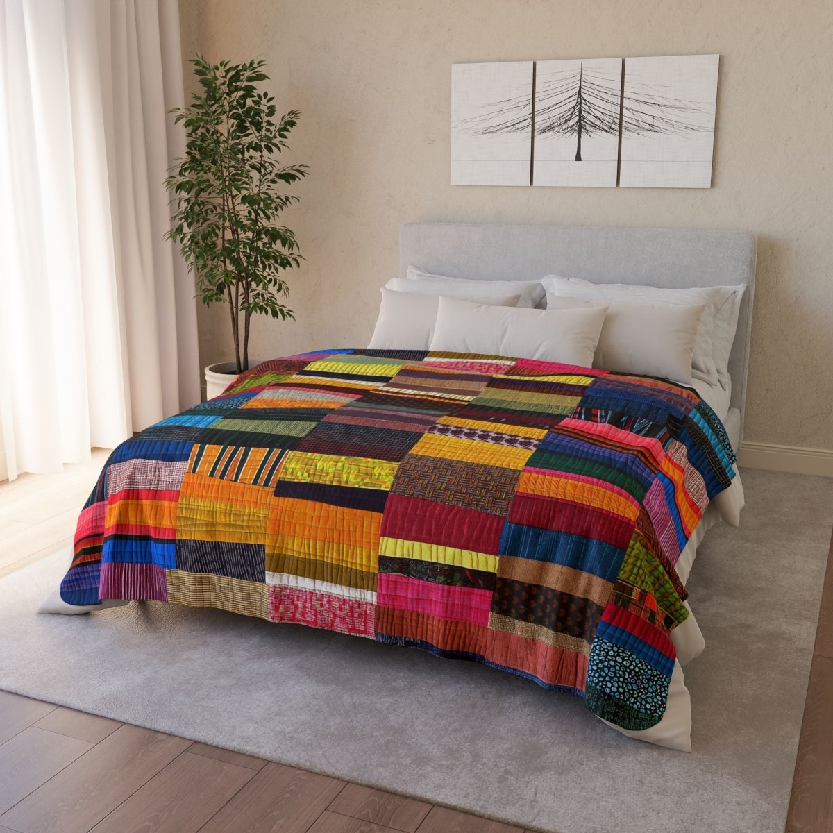 Quilt Style Sherpa Blanket - The Trini Gee