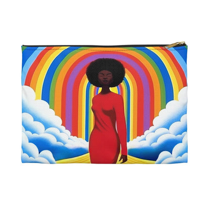 Rainbow Afro Accessory Pouch - Afrocentric Art by The Trini Gee